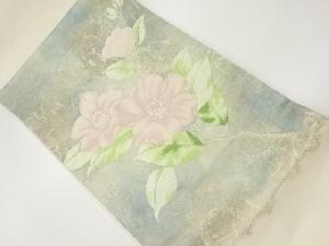 リサイクル 草花模様織出し開き名古屋帯(額縁仕立て)